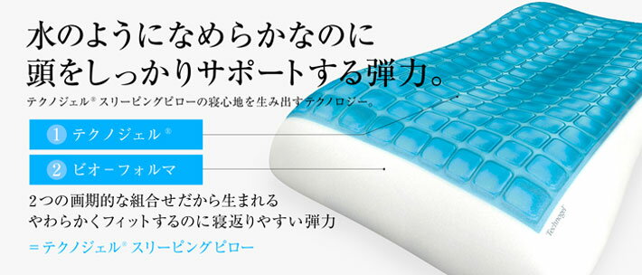 テクノジェルピローコントアーピロー2 （7cm） 睡眠 快適グッズ イオン 